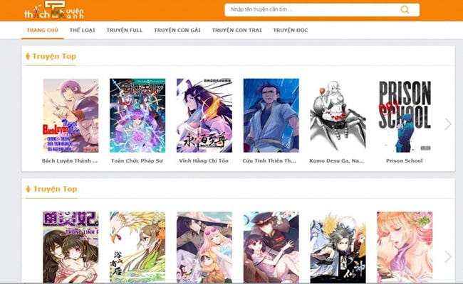 Mẫu template website truyện tranh đẹp mắt, hiện đại 2